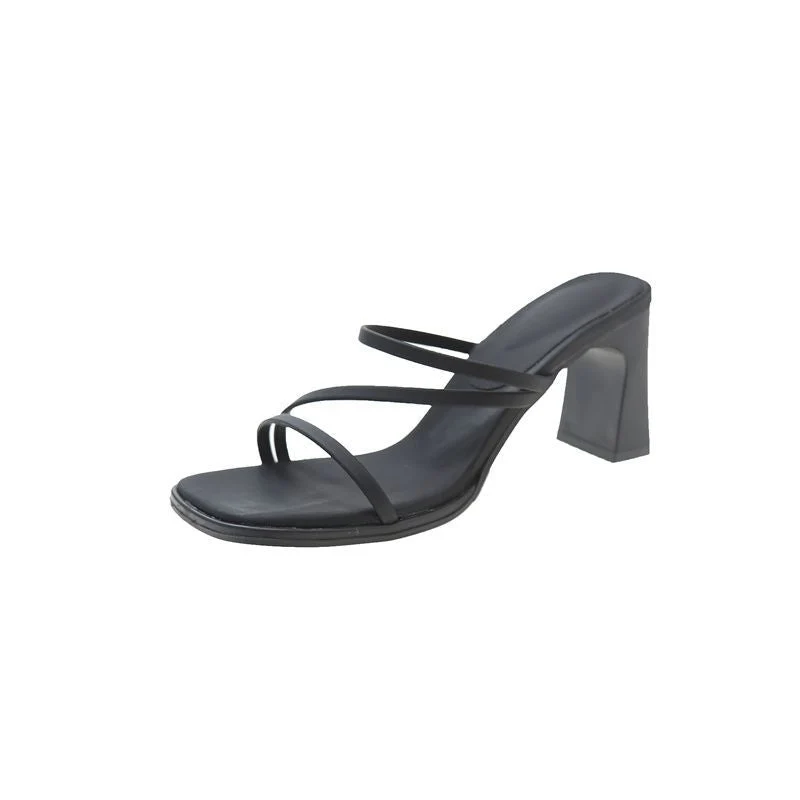 Damen elegante Sandaletten mit schickem Blockabsatz und feinen Riemchen