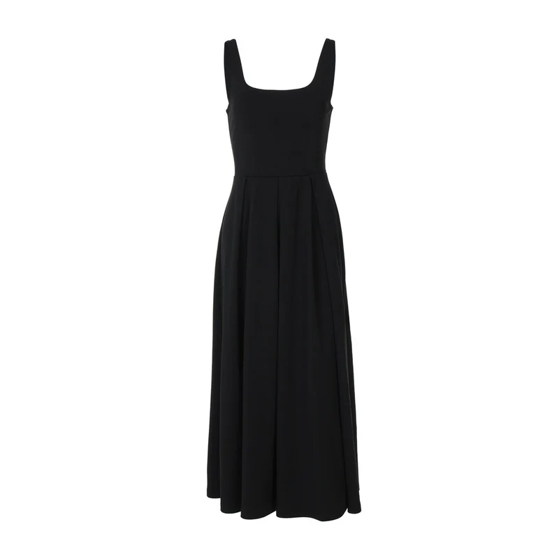 Damen Elegantes Maxikleid mit A-Linie und breiten Trägern