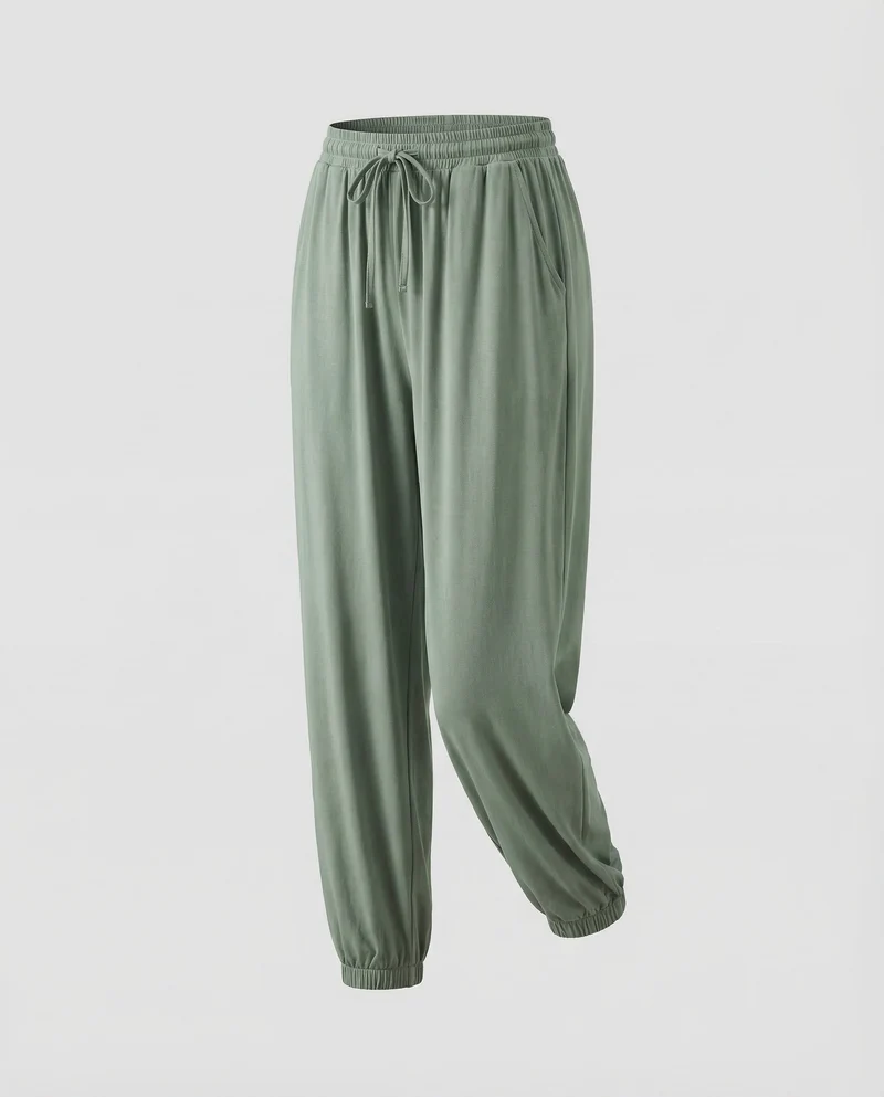 Damen Viskose Jogger Tunnelzug