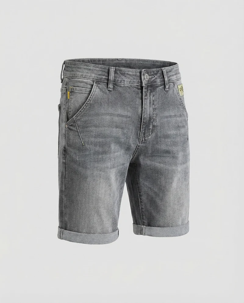 Herren Denim-Bermuda Knielang Umschlag Five-Pocket