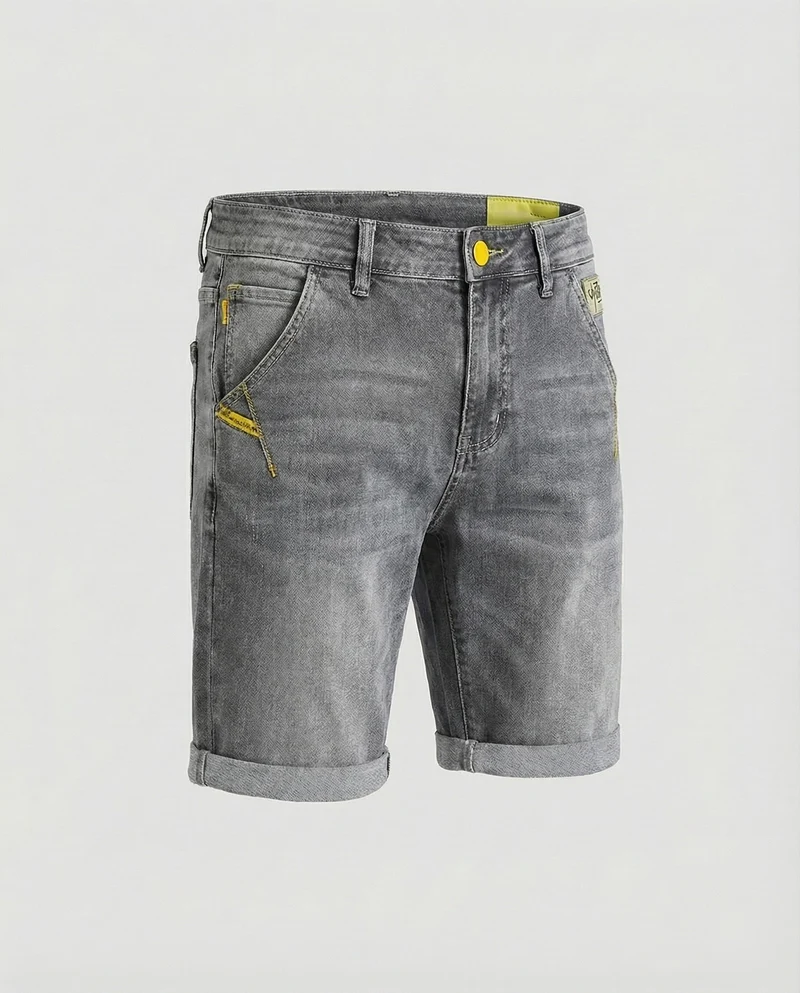 Herren Denim-Bermuda Knielang Umschlag Five-Pocket