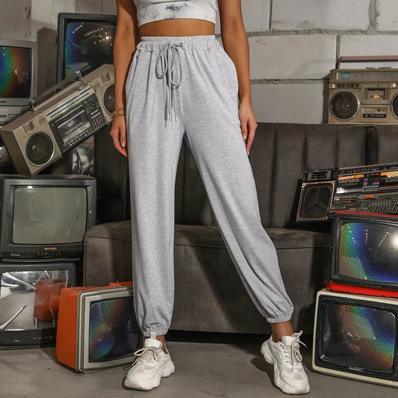 Damen lässige Sweatpants mit elastischem Bund und praktischen Taschen