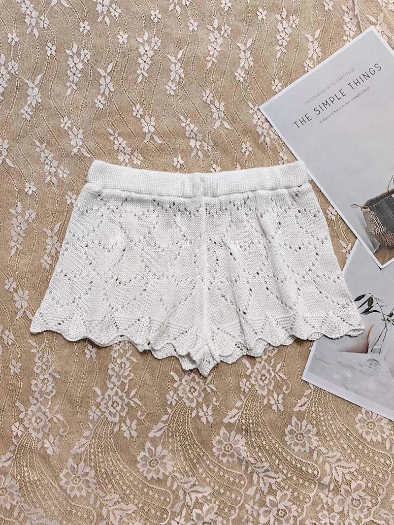 Damen Häkelstrandshorts