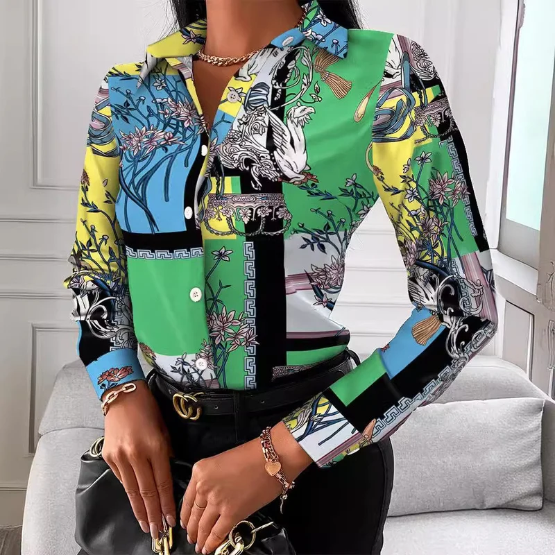 Damen Bluse mit elegantem Kettenmuster