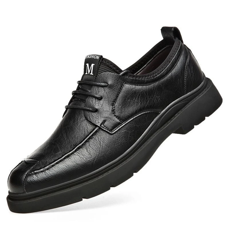 Herren Bequeme Leder Schnürschuhe mit rutschfester Sohle