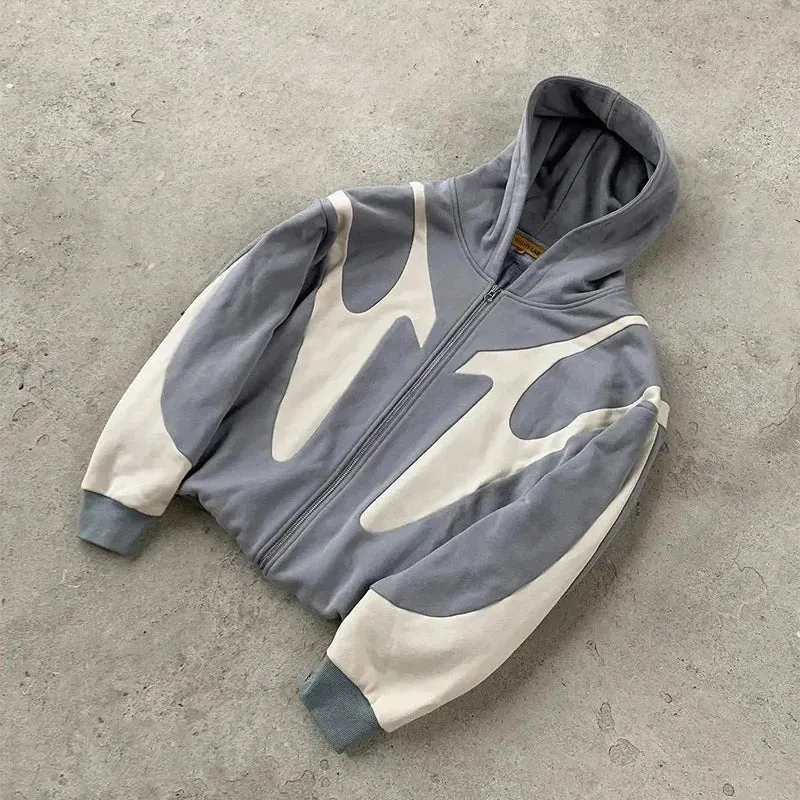 Zip Hoodie mit Teufelsmotiv