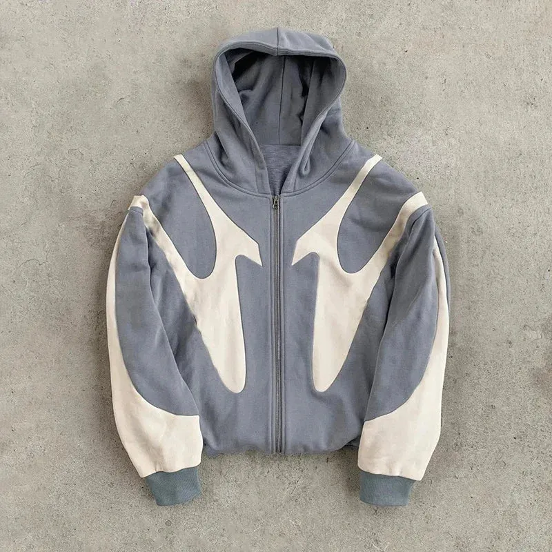 Zip Hoodie mit Teufelsmotiv