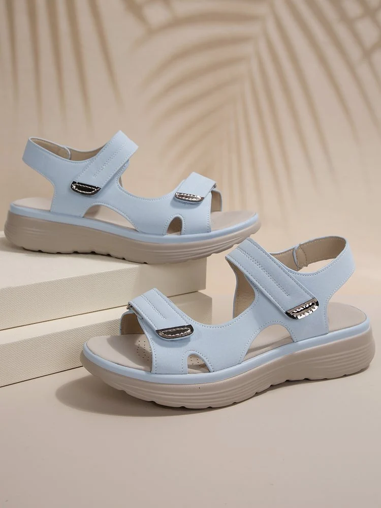 Damen Bequeme Sandalen mit verstellbaren Klettverschlüssen und anatomischem Fußbett