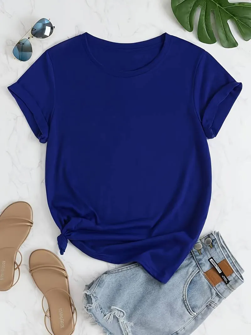 Schlichtes, einfaches Rundhals-T-Shirt