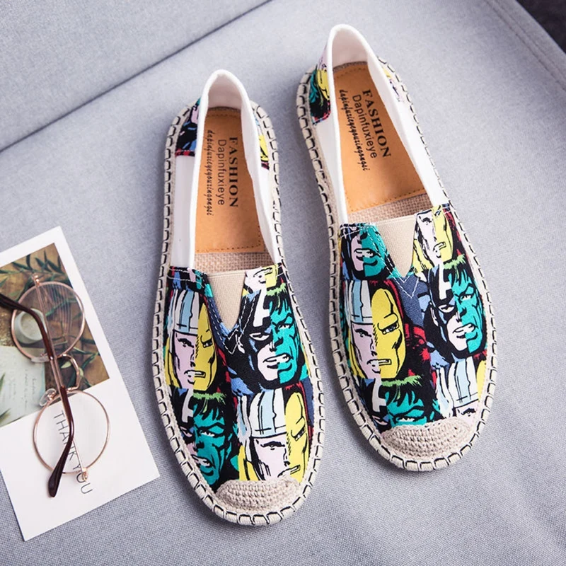 Atmungsaktive Canvas Espadrilles mit Grafischem Druck