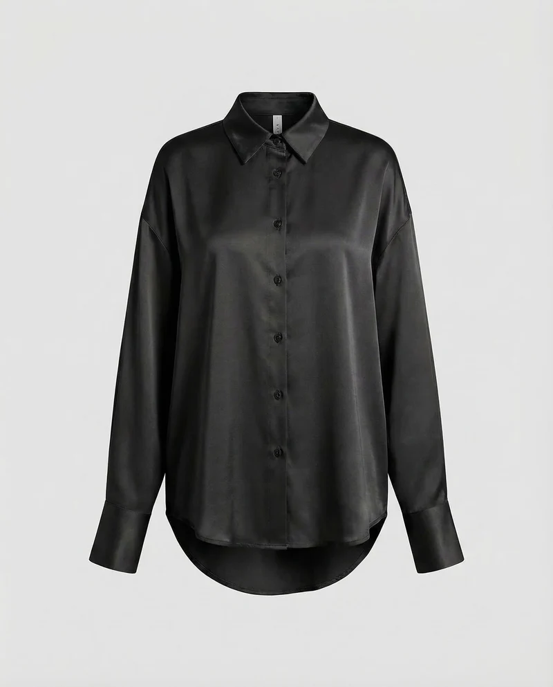 Damen Satinbluse Oversize