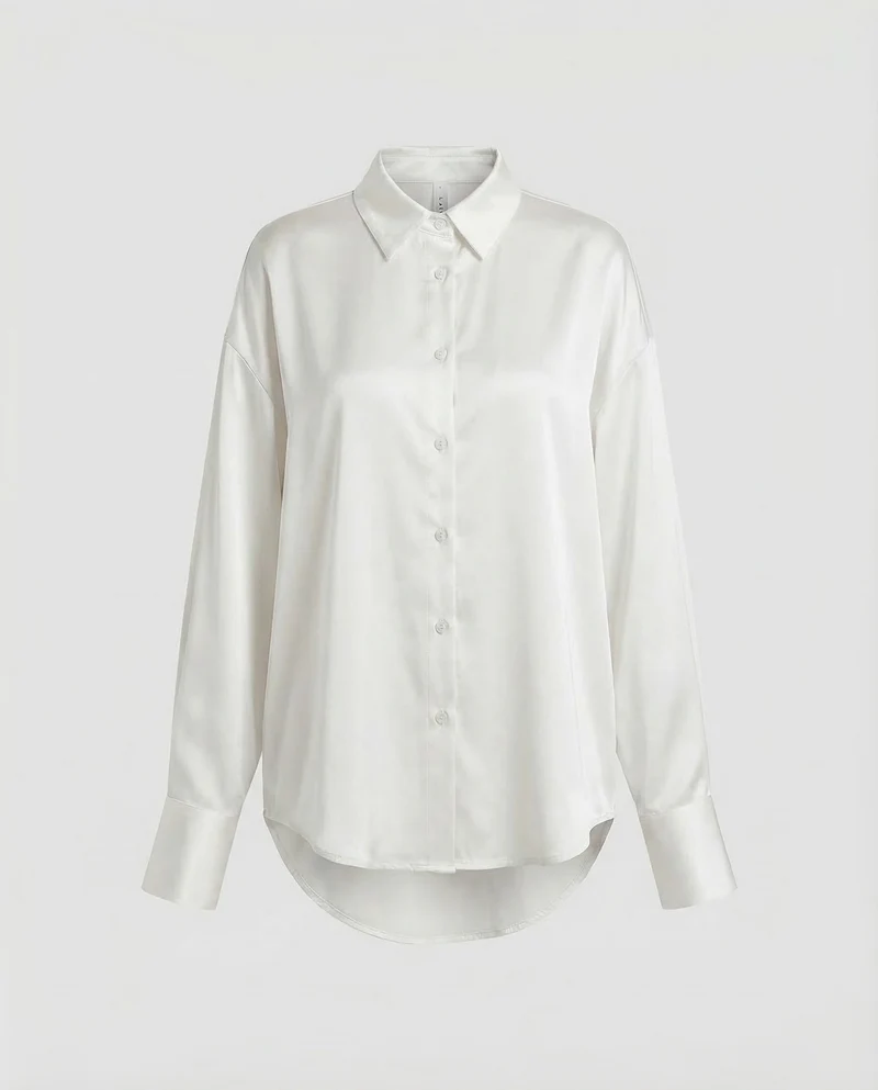 Damen Satinbluse Oversize