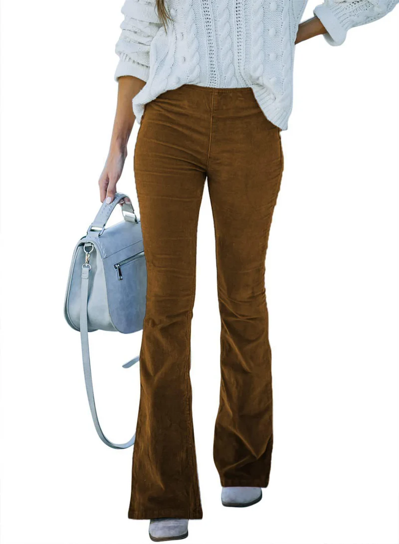 Damen Samt-Flared-Hose