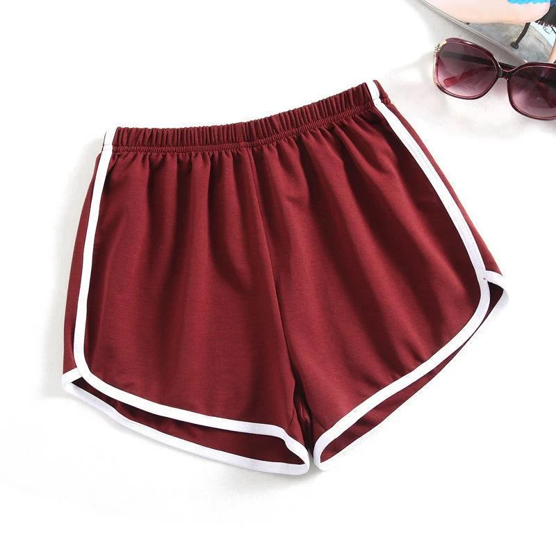 Damen Sportliche Shorts mit elastischem Bund und Kontraststreifen