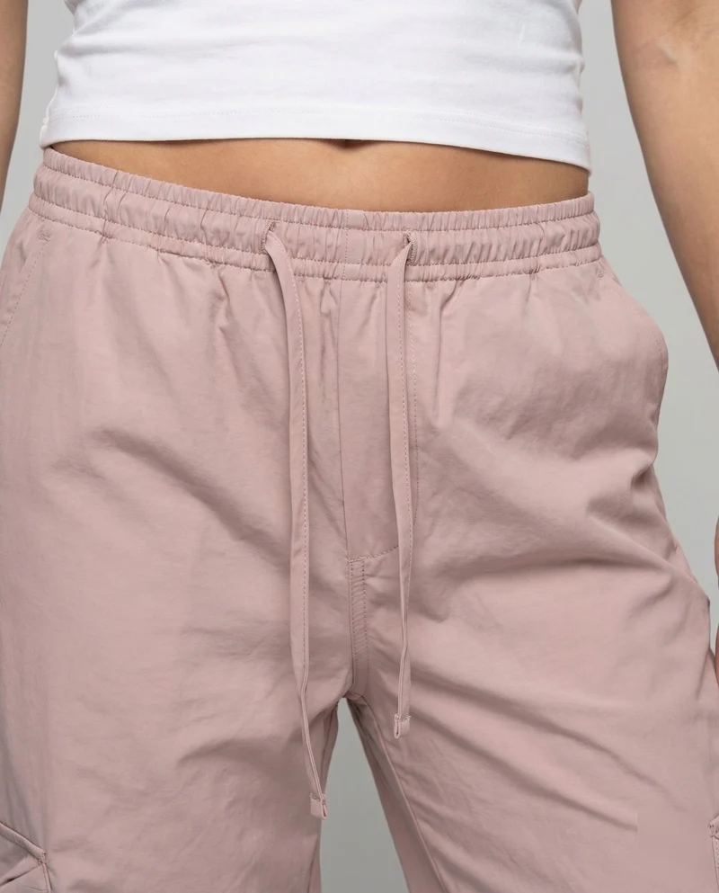 Damen Weite Cargohose Seitliche Bindebänder