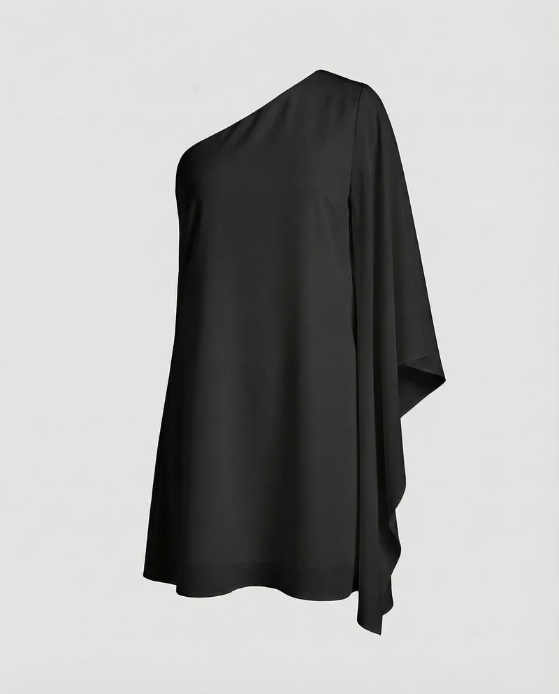 Damen elegantes Ein-Schulter-Minikleid