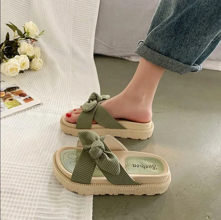 Damen luftige Sandalen mit dekorativem Schleifen-Design