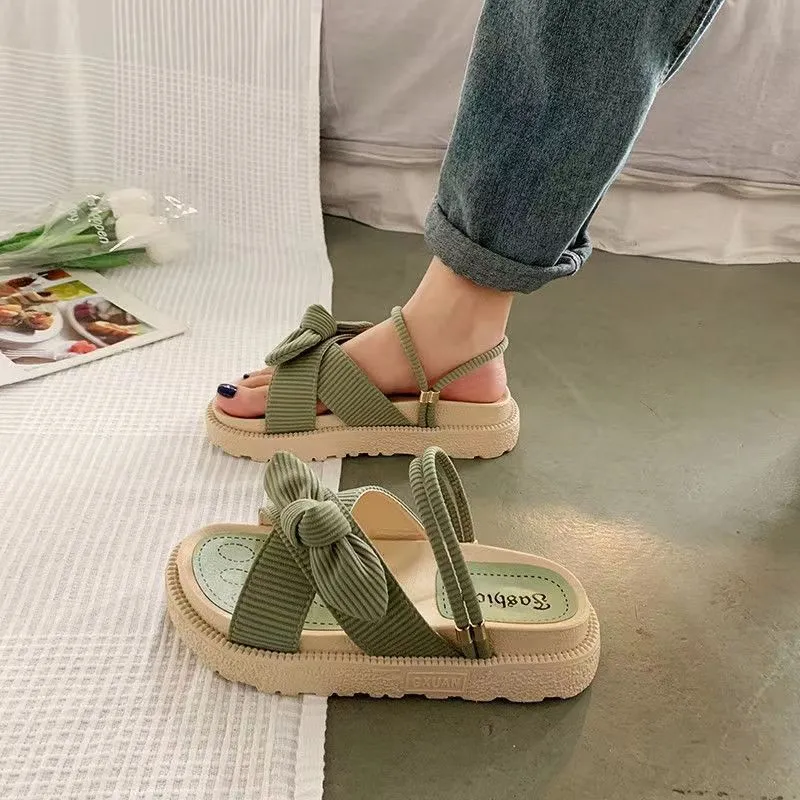 Damen luftige Sandalen mit dekorativem Schleifen-Design