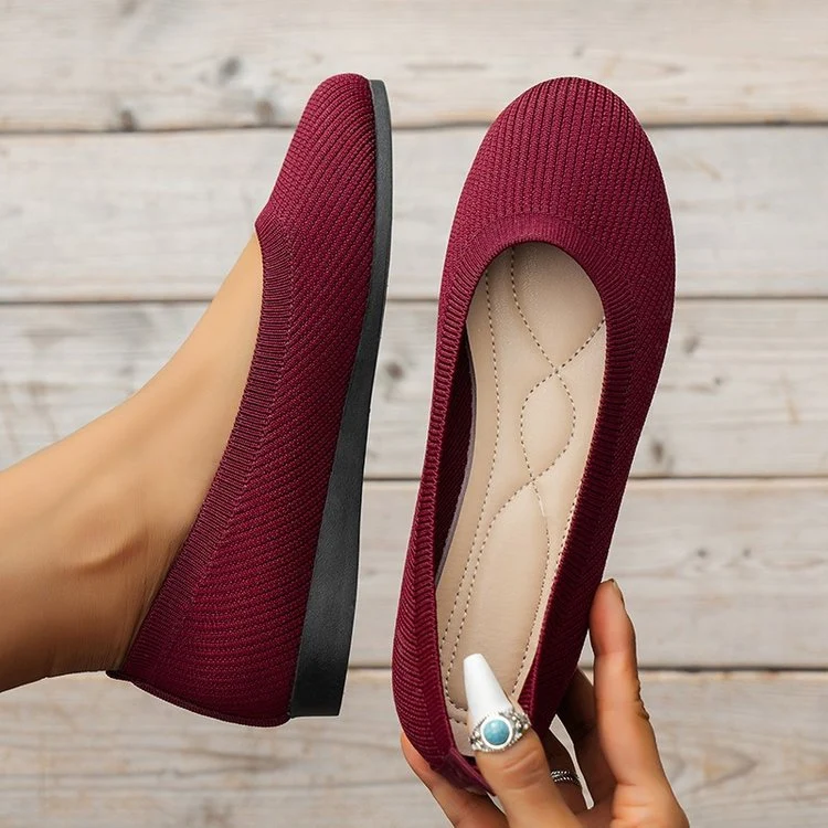 Damen Komfortable Ballerinas aus atmungsaktivem Strickmaterial