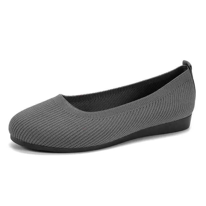 Damen Komfortable Ballerinas aus atmungsaktivem Strickmaterial