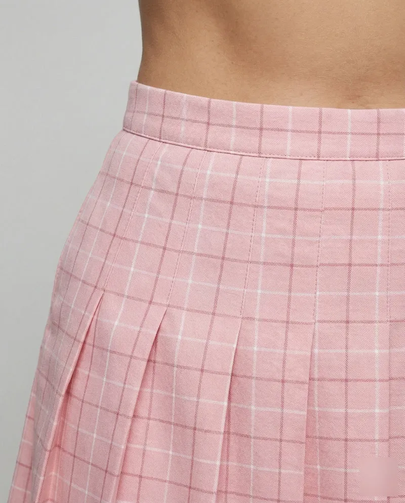 Damen Sportliche Tennisstil Mischgewebe Plissee-Mini-Faltenrock