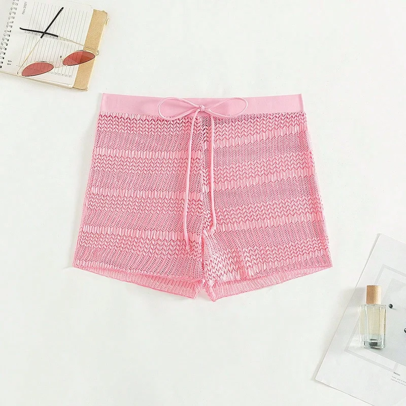 Damen Sportliche Badeshorts mit flexiblem Bund und modischem Wellenmuster