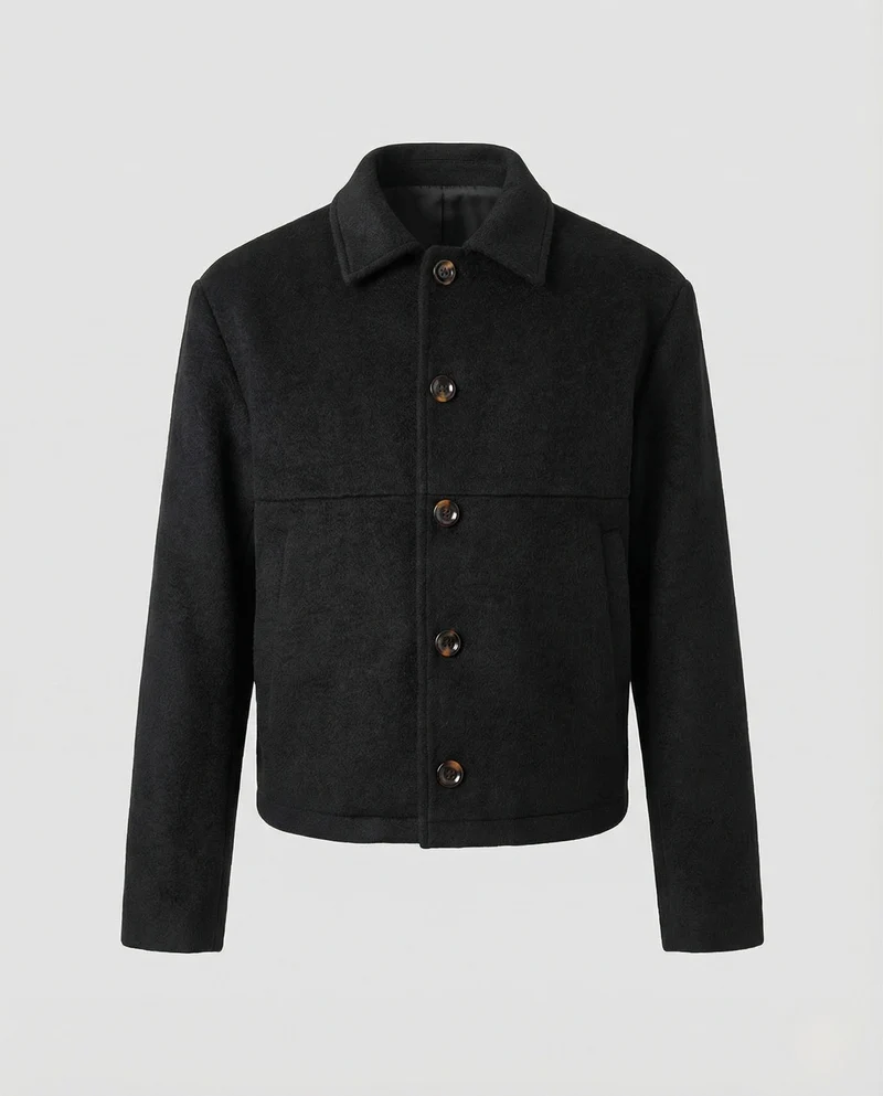 Wollmixjacke Kurz Mit Hemdkragen Herren
