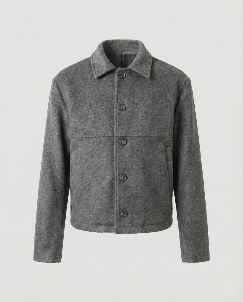Wollmixjacke Kurz Mit Hemdkragen Herren