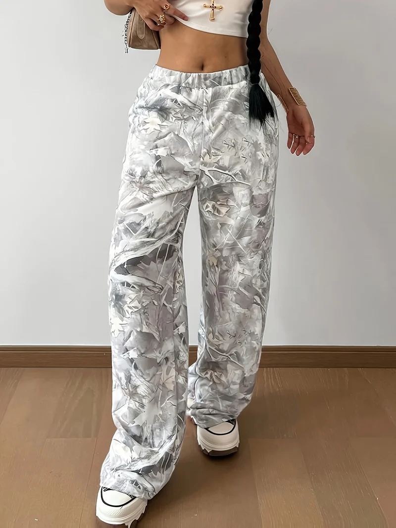 Damen Weite Satin-Loungehose mit elastischem Bund und Eingrifftaschen Nord Taschen