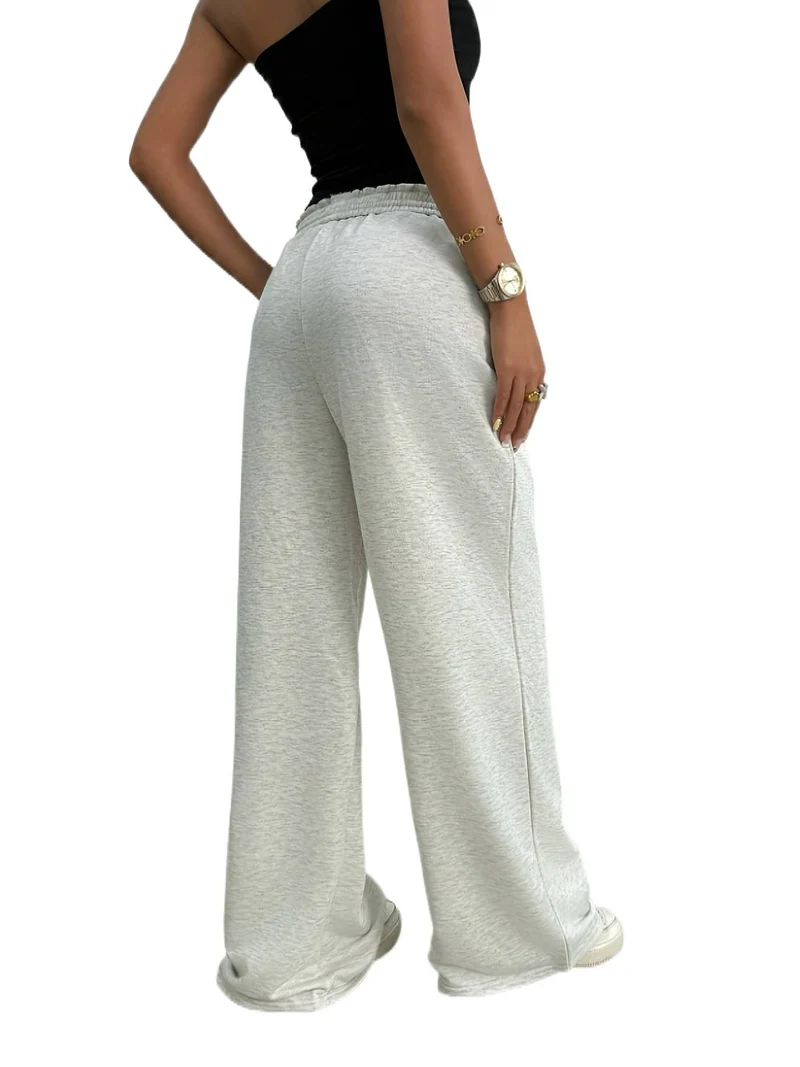 Damen Weite High-Waist Loungehose mit elastischem Bund und Kordelzug Nord Taschen