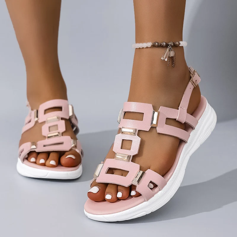 Damen Sportliche Sandalen mit modischem Riemendesign und komfortablem Fußbett