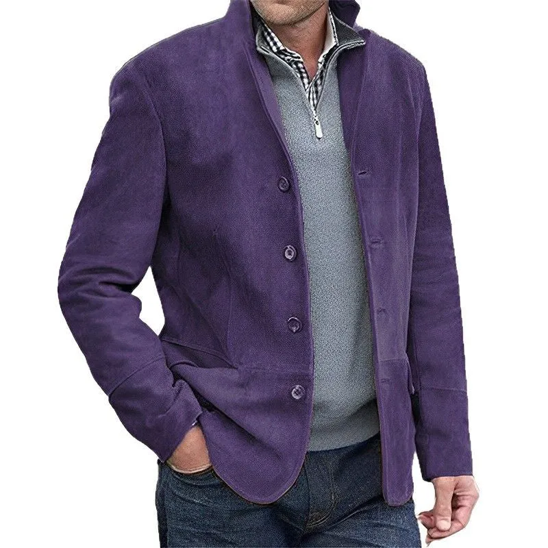 Herren Suede-Jacke mit Knopfleiste
