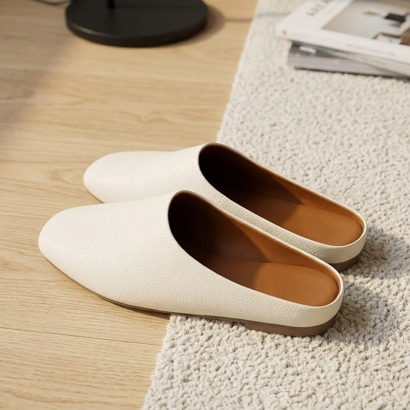 Damen elegante Mules aus hochwertigem Leder mit Komfortsohle