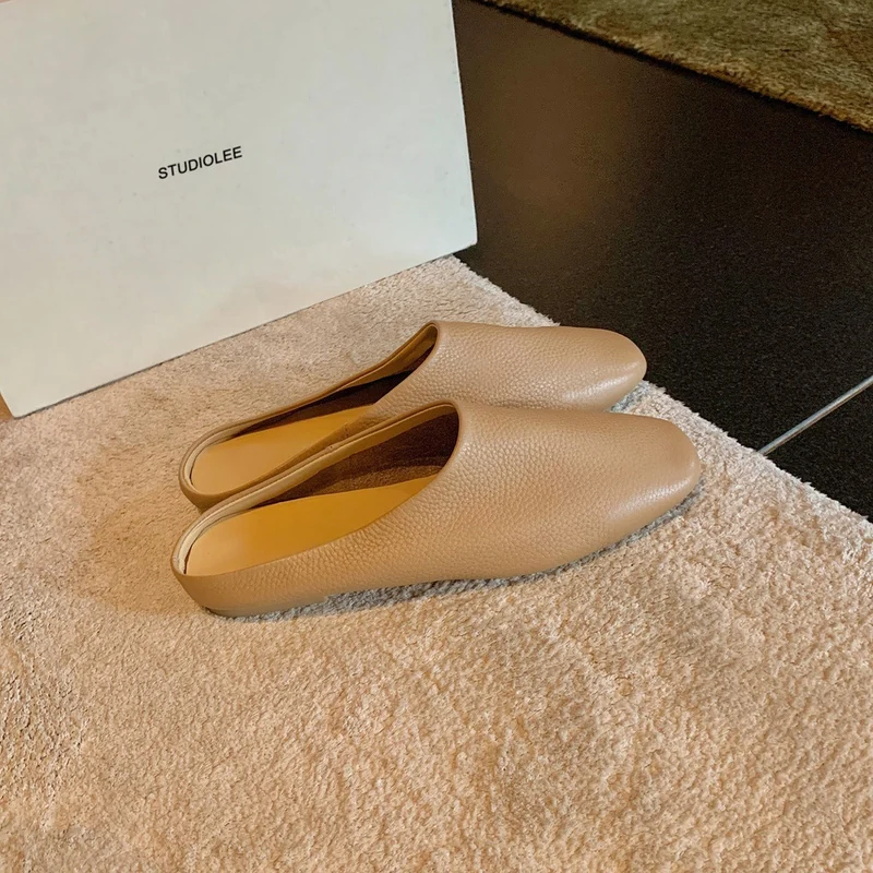 Damen elegante Mules aus hochwertigem Leder mit Komfortsohle