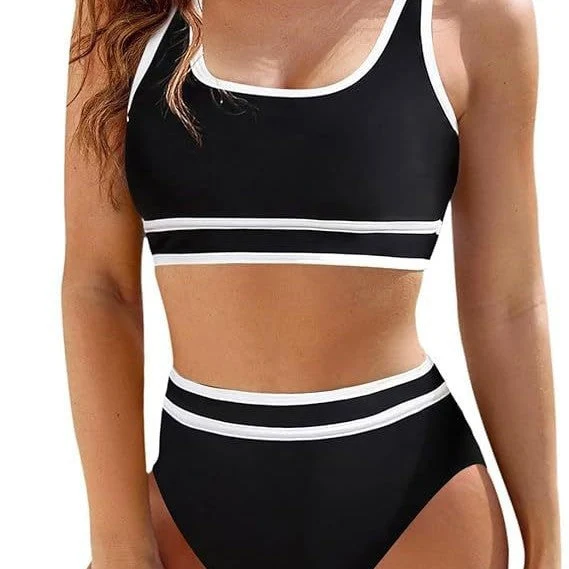 Damen Hochtailliertes Sport-Bikini-Set
