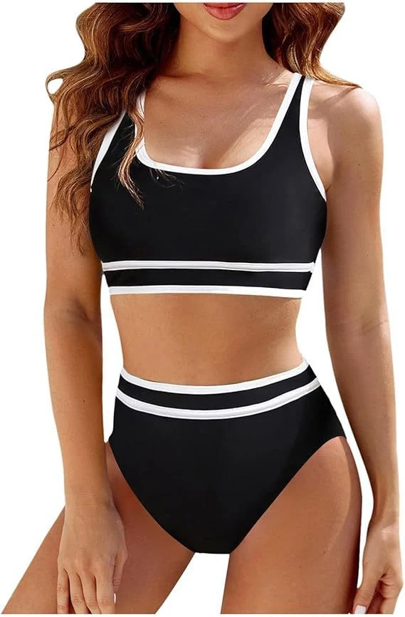 Damen Hochtailliertes Sport-Bikini-Set