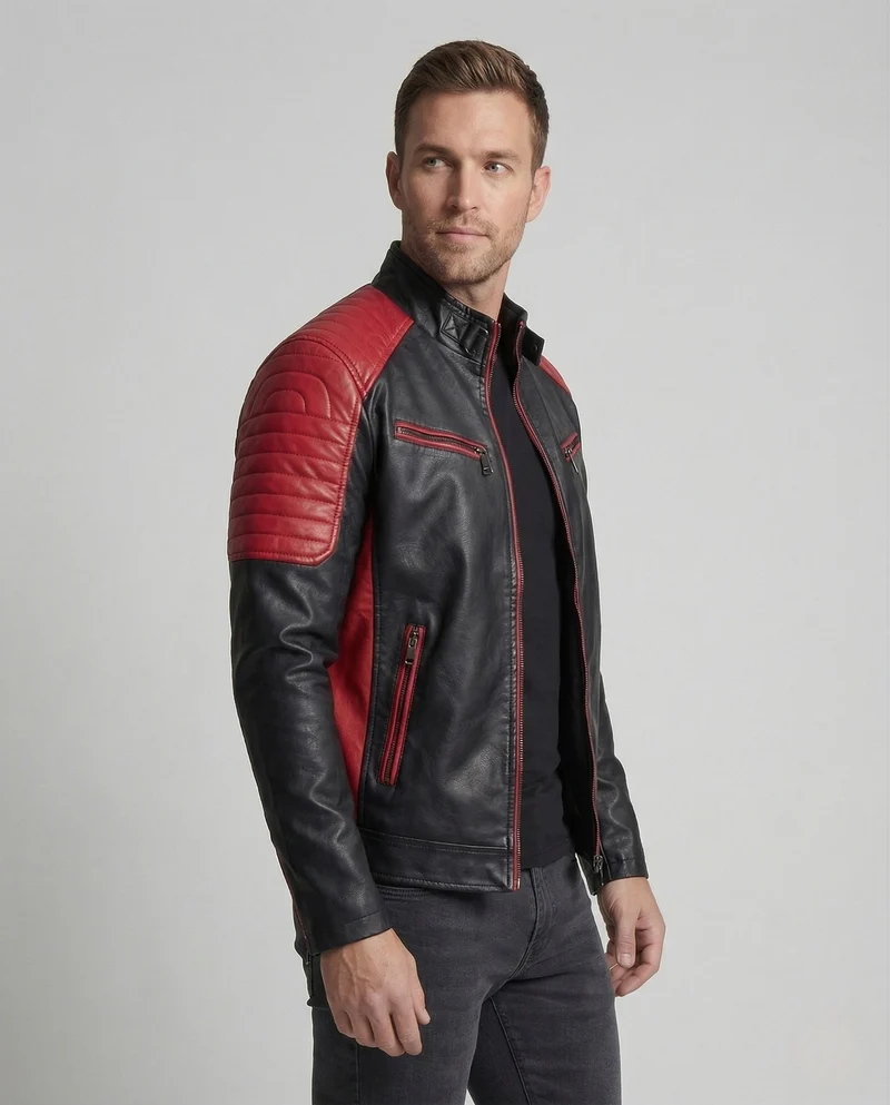 Herren Neo Moto Blouson mit Stehkragen & Zipper