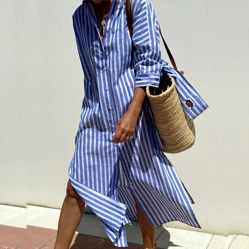 Gestreiftes Hemdkleid