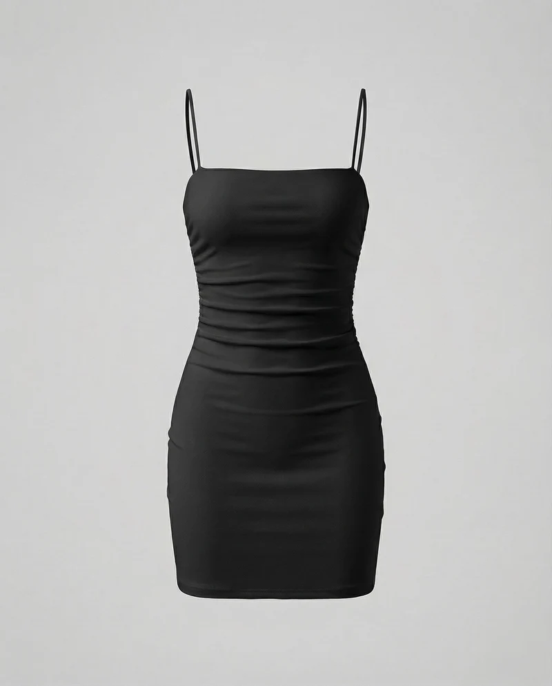 Damen Minikleid Spaghettiträger Elastische Passform