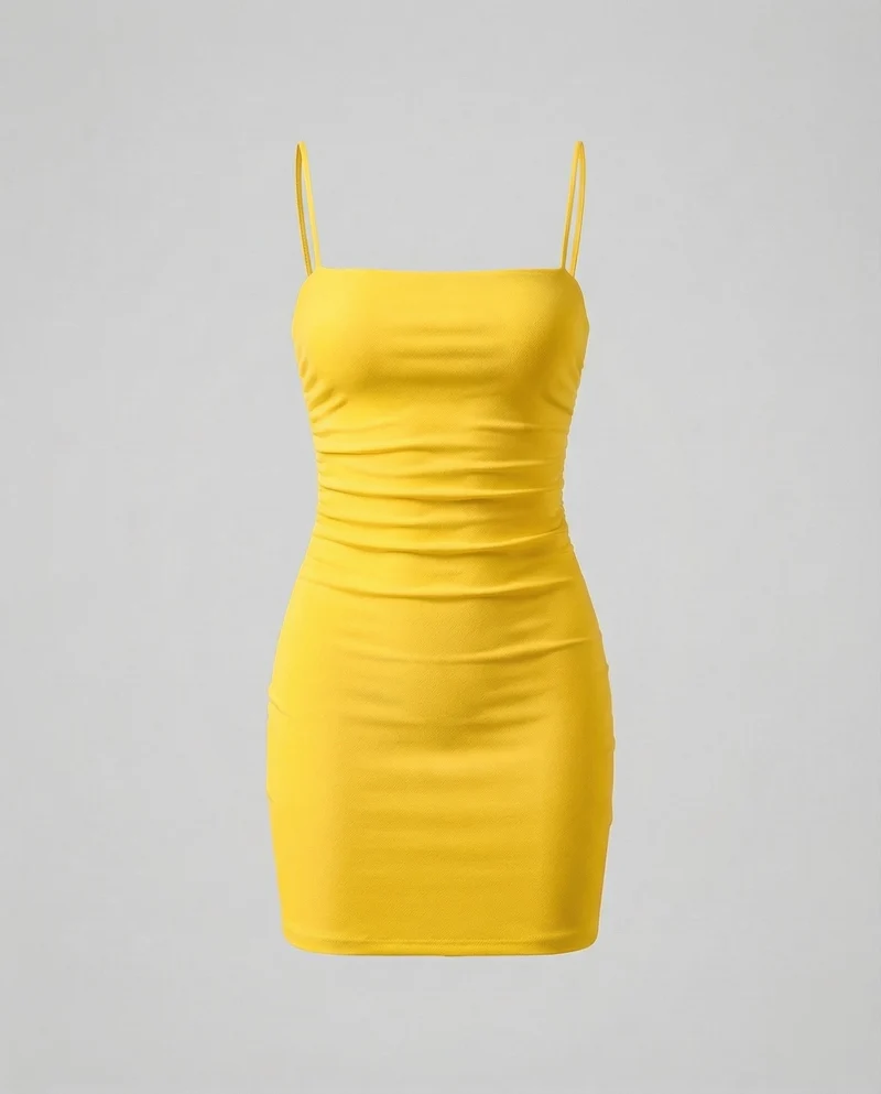Damen Minikleid Spaghettiträger Elastische Passform