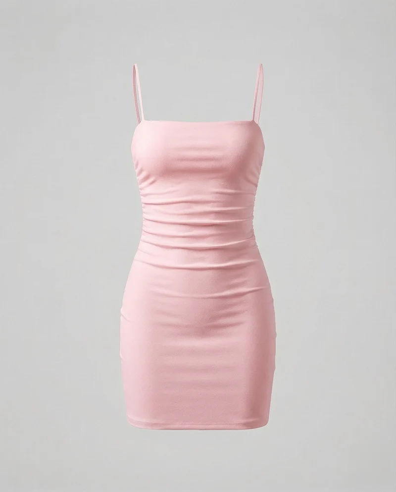 Damen Minikleid Spaghettiträger Elastische Passform