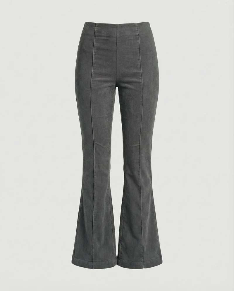 Damen Flared Cord-Hose mit hohem Bund und weichem Material