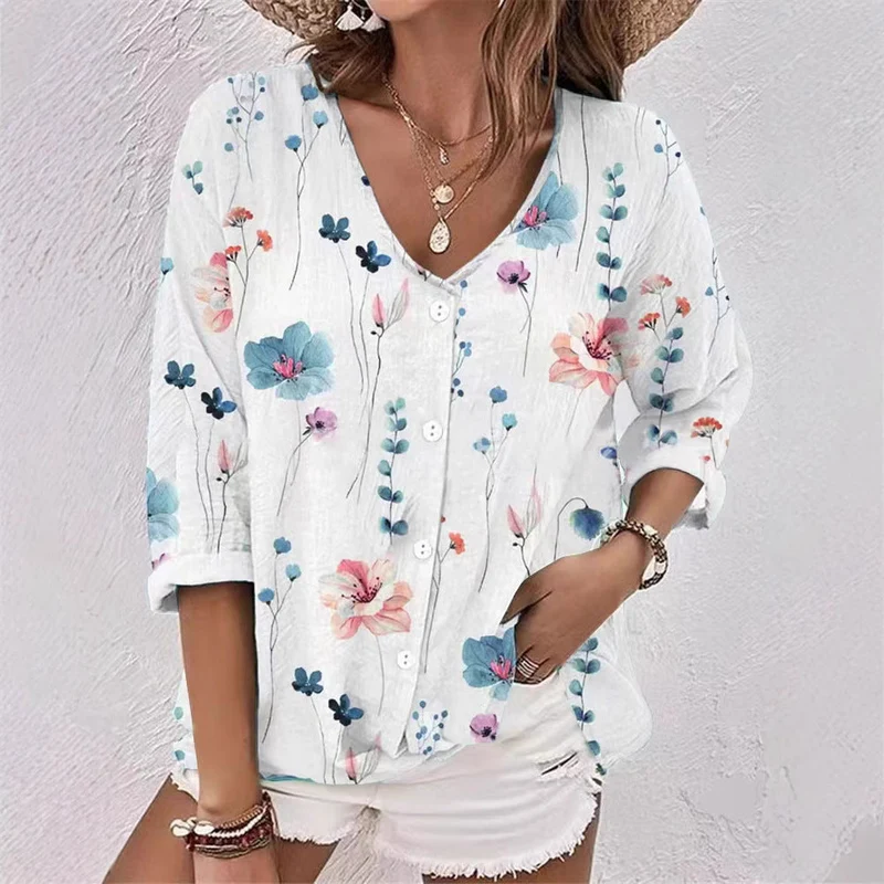 Damen Bluse mit floralem Druck und lässigem Schnitt