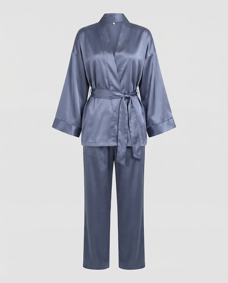Damen Satin Pyjama Set