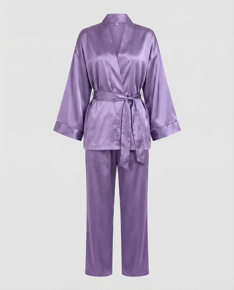 Damen Satin Pyjama Set