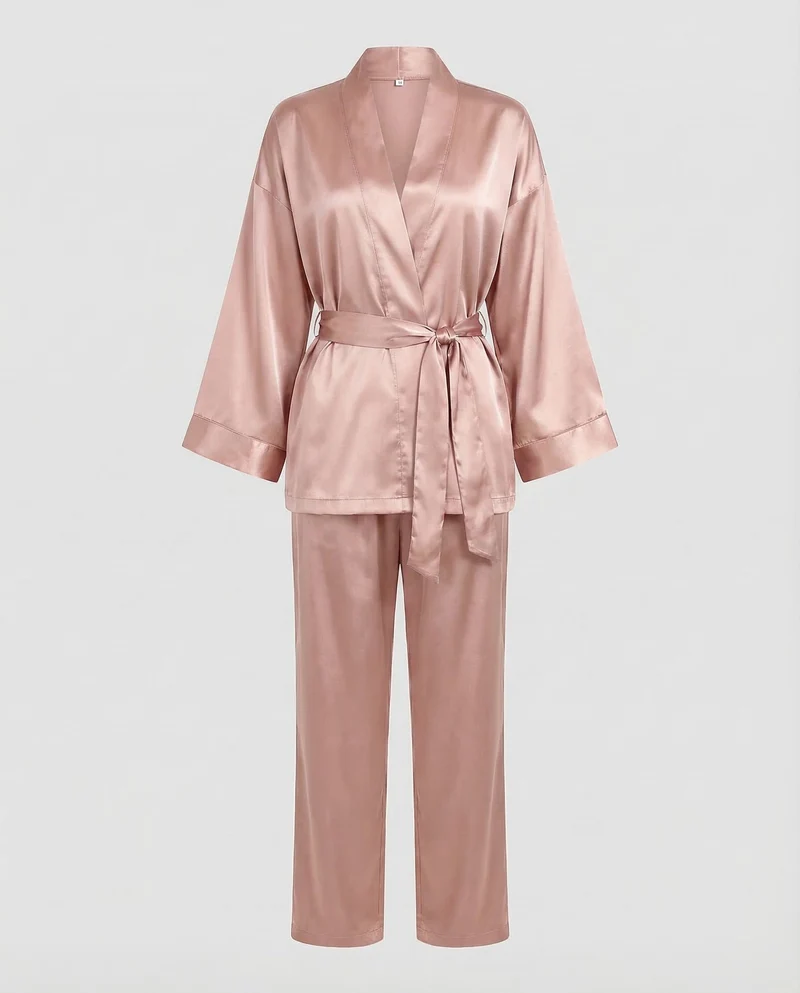 Damen Satin Pyjama Set