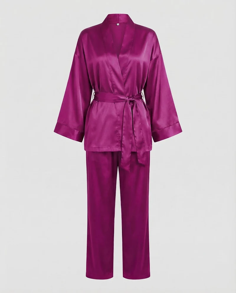 Damen Satin Pyjama Set