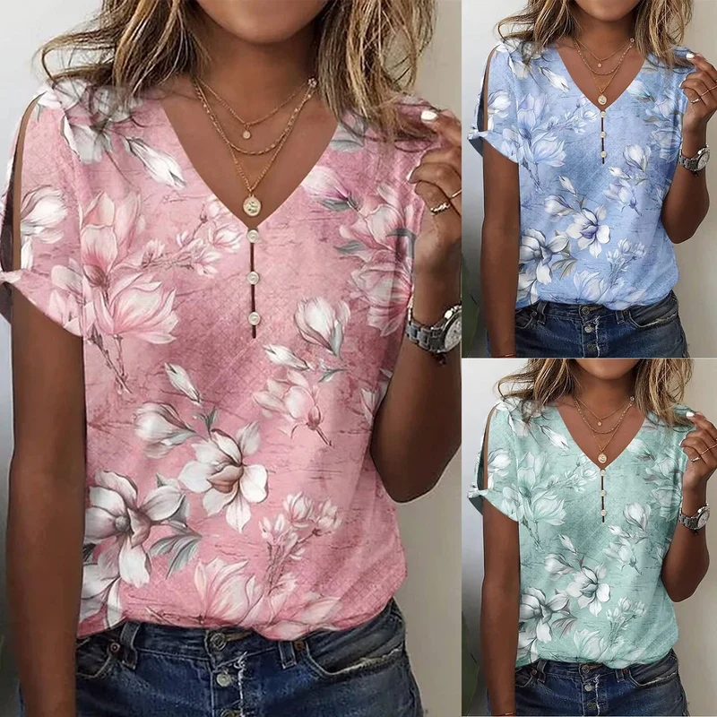 Damen Viskosebluse mit floralem Design und schicke Details