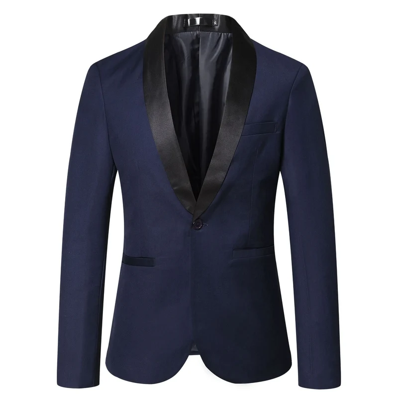 Herren eleganter Smoking-Blazer mit satinierter Reversbesatz