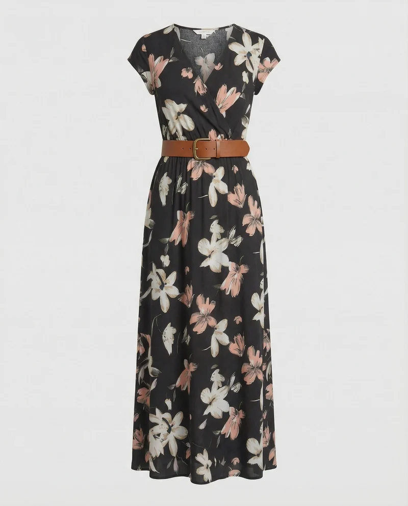 Boho Langes Maxikleid mit Blumenmuster für Sommer & Urlaub